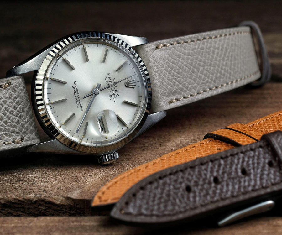 Rolex Datejust vintage oysterdate on a grained calf leather LUGS watch strap